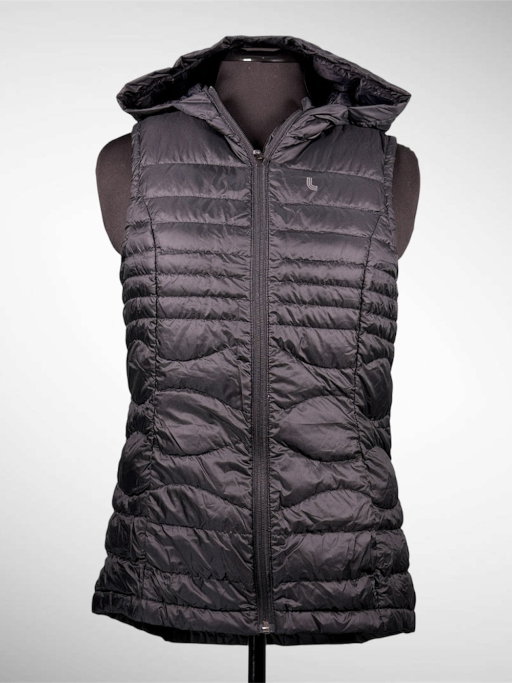 Women’s Black Lole Packable Hooded Down Vest Size Small NWOT